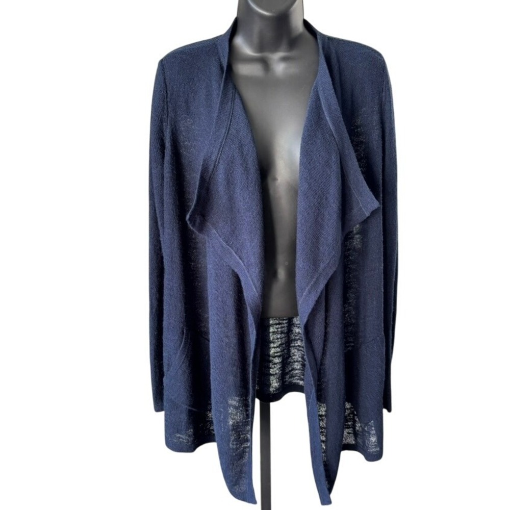 Lilly Pulitzer Cardigan Sz S Navy Blue Open Front Casual‎ Scandi Lagenlook